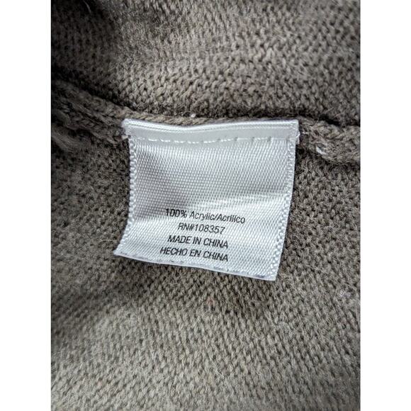 A.N.A.! DOVE GRAY KNIT RUFFLE FRONT OPEN CARDI SWEATER! FRILLY FAB! SZ L - Picture 4 of 7